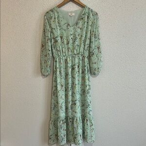 Loft Floral Mint Green Dress size XS